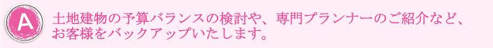 お客様をバックアップいたします。